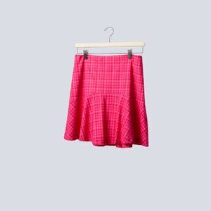Vibrant Pink Plaid Flounce Golf Skort